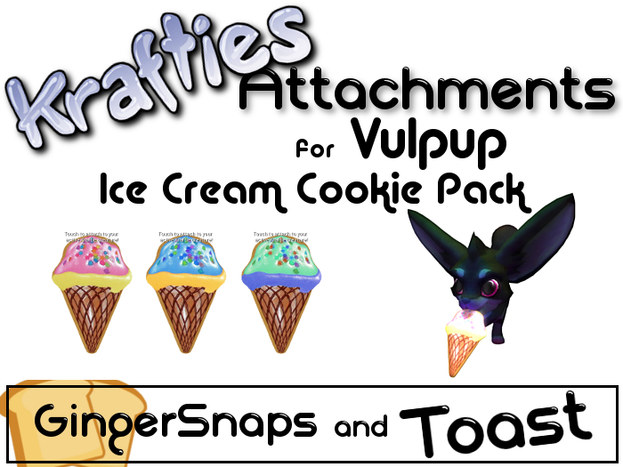 Second Life Marketplace ^GT^ Ice Cream Cookie Pack for Vulpup